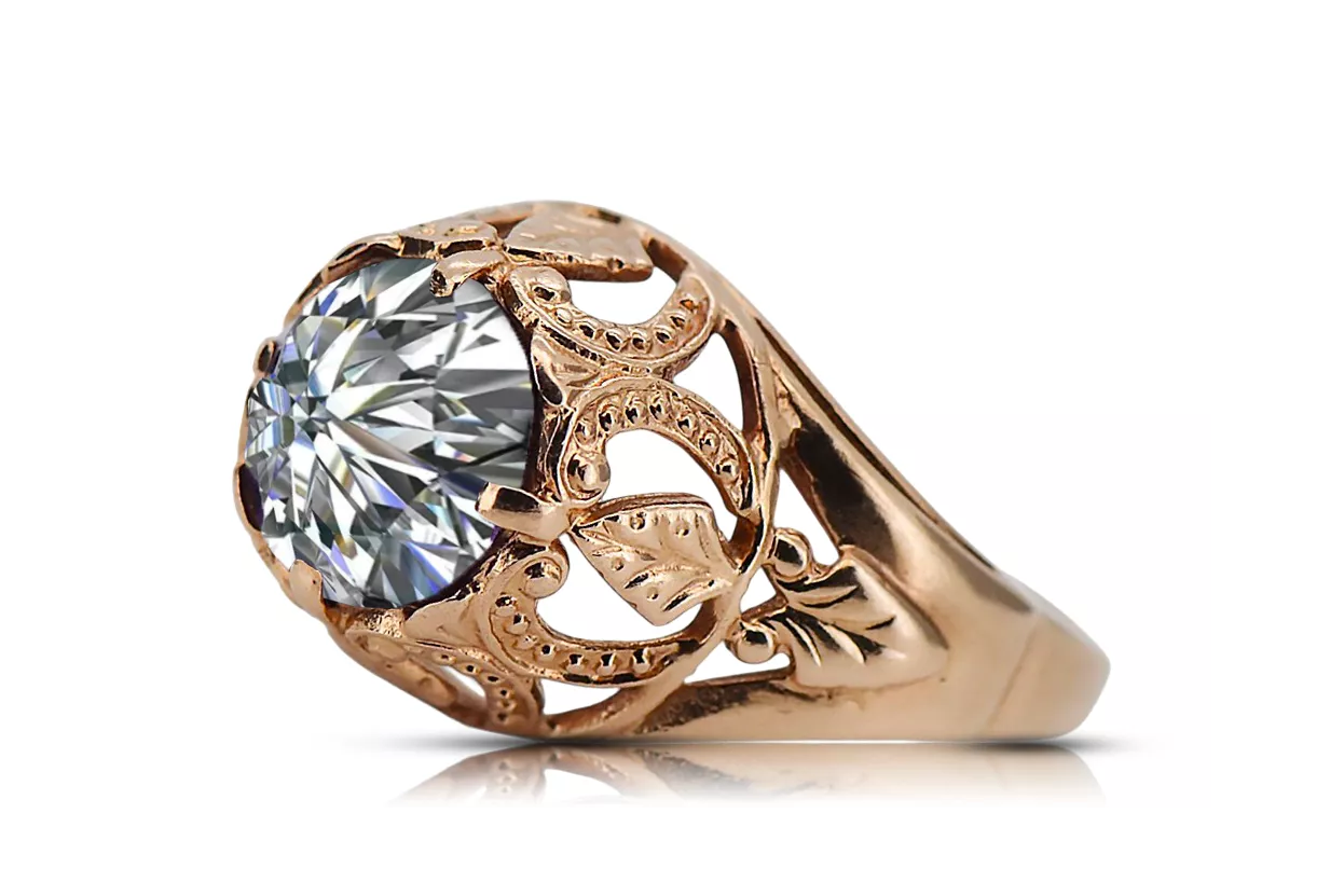 Kubický zirkón. Originál Vintage 14K Produkt s ružovým zlatým krúžkom Vintage VRC080R